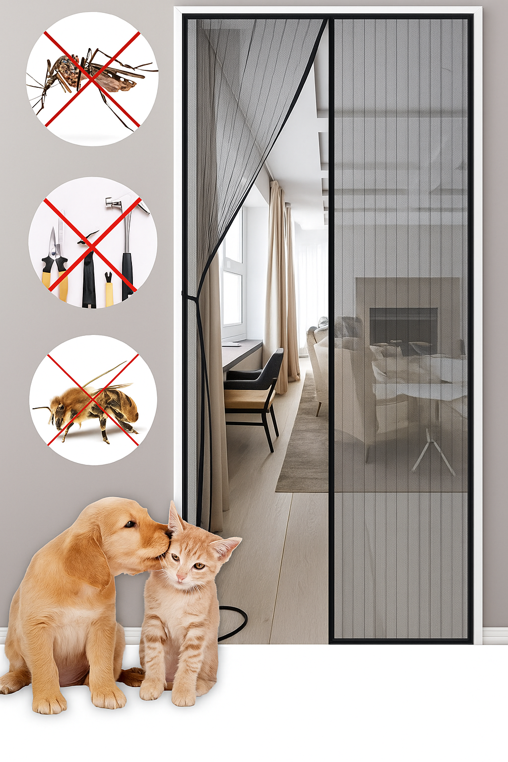 Cortina Mosquitera Para Puertas