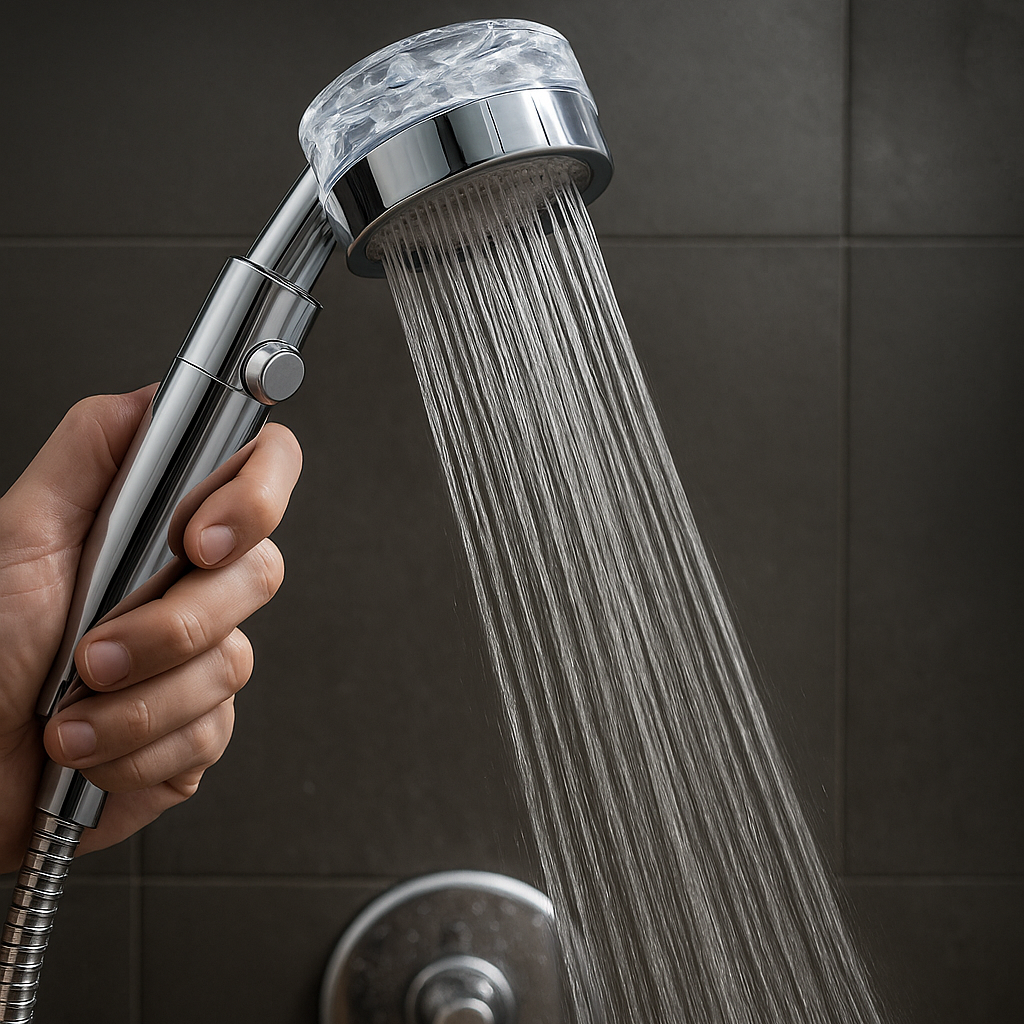 Ducha hélice descalcificadora