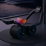 Rodillo abdominal con apoyabrazos, cronometro y alfombrilla para rodillas