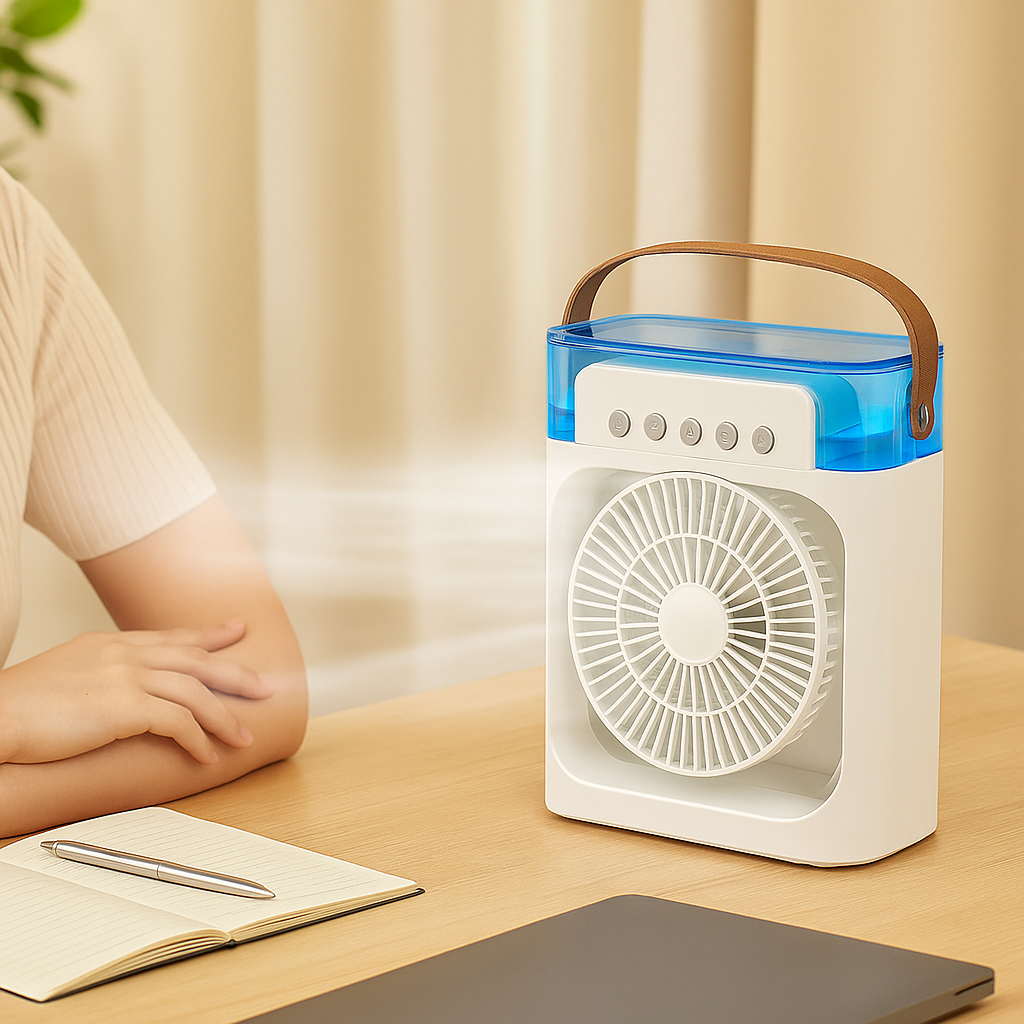 Ventilador Climatizador con pulverizador portátil